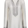 Tory Burch - Ivory Linen Tunic w/ Rhinestone Embellishment Sz 4
