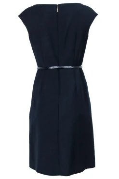 Tory Burch - Navy Belted Boatneck Sheath Dress Sz 6