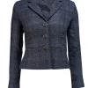 Tory Burch - Navy Boucle Triple Button Front Blazer Sz 0