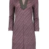 Tory Burch - Pink, Purple, & White Floral Print Dress w/  Beaded Trim Sz M