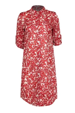 Tory Burch - Red & Cream Button Front Tunic Dress Sz 6