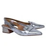 Tory Burch - Silver Metallic Slingback Low Pumps Sz 5.5