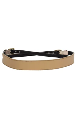 Tory Burch - Tan, Beige & Light Brown Colorblocked Double Buckle Belt Sz XXS