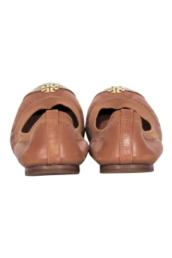 Tory Burch - Tan Leather Cap Toe Ballet Flats Sz 9