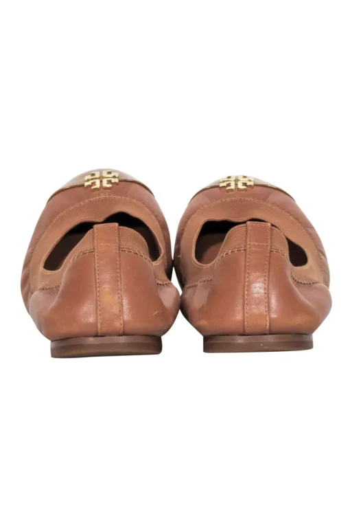 Tory Burch - Tan Leather Cap Toe Ballet Flats Sz 9