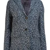 Tory Burch - Teal, Blue, & White Confetti Jacquard Blazer Sz 4
