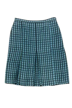 Tory Burch - Teal Geo Pattern Skirt Sz 10