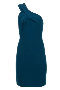Tory Burch - Turquoise One Shoulder Sheath Dress Sz 10
