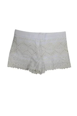 Tory Burch - White & Cream Embroidered Lace Shorts Sz 2