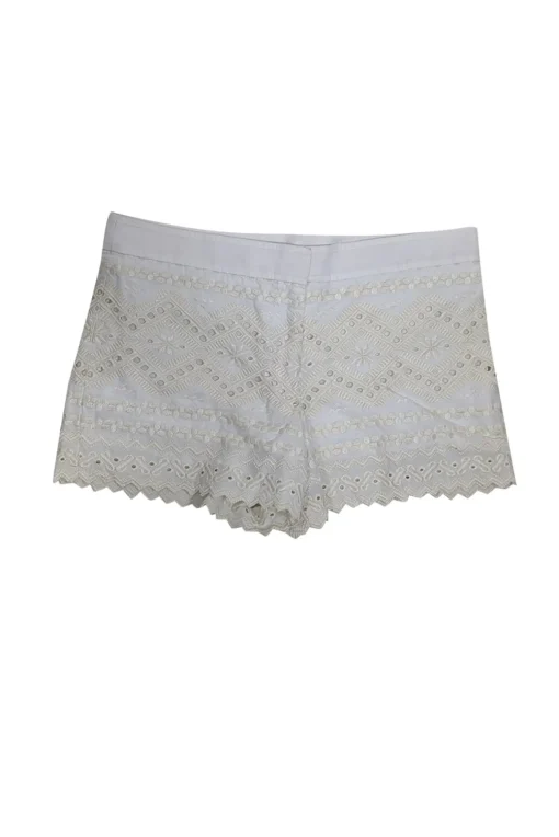 Tory Burch - White & Cream Embroidered Lace Shorts Sz 2