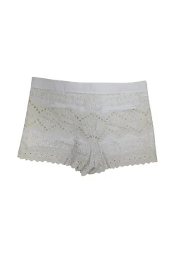 Tory Burch - White & Cream Embroidered Lace Shorts Sz 2