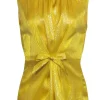 Tory Burch - Yellow & Gold Front Tie Tank Blouse Sz 12