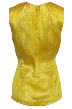 Tory Burch - Yellow & Gold Front Tie Tank Blouse Sz 12