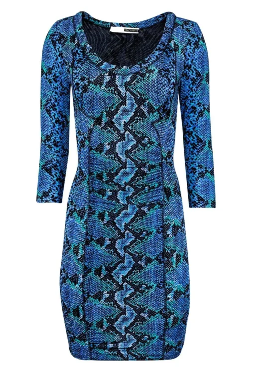 Tracy Reese - Blue & Teal Snake Print Dress Sz S