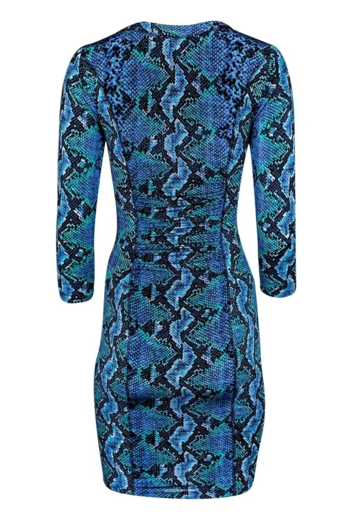 Tracy Reese - Blue & Teal Snake Print Dress Sz S