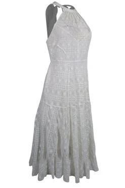 Tracy Reese - Ivory Crochet Lace Sleeveless High Neckline Dress Sz M
