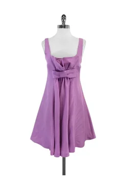 Tracy Reese - Lavender Silk Waist Bow Dress Sz 2