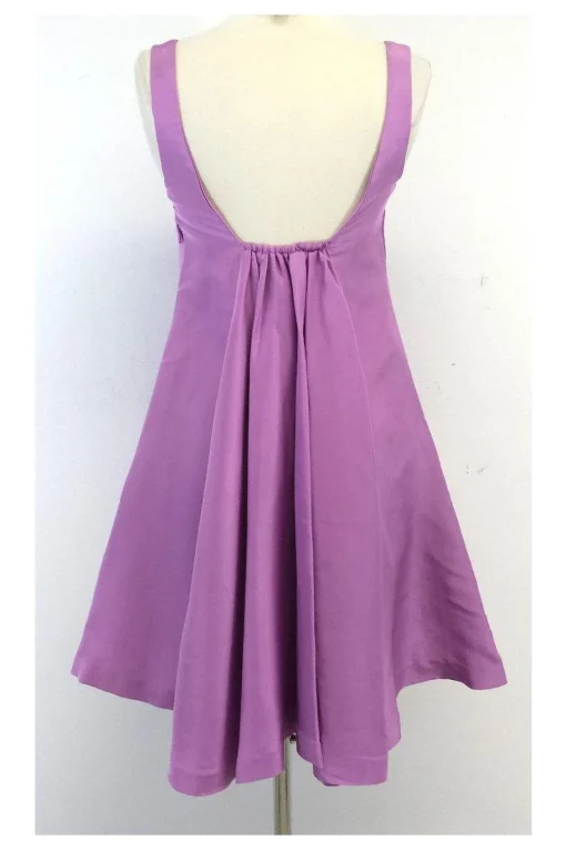 Tracy Reese - Lavender Silk Waist Bow Dress Sz 2