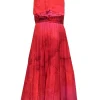 Tracy Reese - Red & Pink Ombre Silky Maxi Dress Sz 4