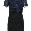 Trina Turk - Black & Blue Lace "Caterina" Layered Cocktail Dress Sz 10