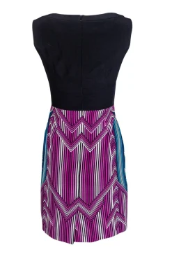 Trina Turk - Black & Multicolored Sheath Dress Sz 0