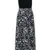 Trina Turk - Black & White Abstract Print Sleeveless Gown Sz 2