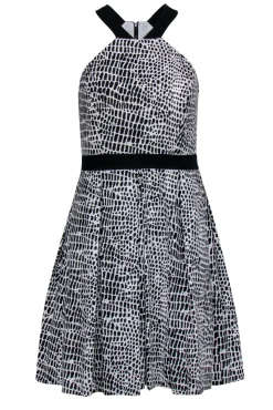 Trina Turk - Black & White Spotted Woven Cotton A-Line Dress Sz 2