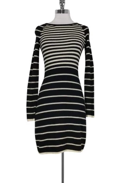 Trina Turk - Black & White Wool Striped Dress Sz P