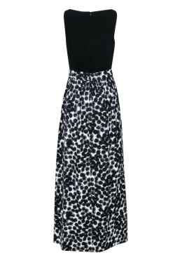 Trina Turk - Black & White Abstract Print Sleeveless Gown Sz 2
