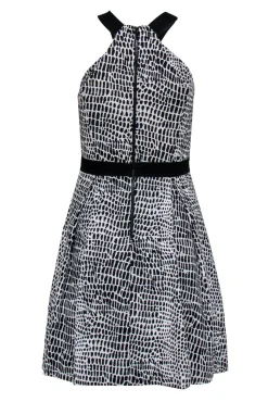 Trina Turk - Black & White Spotted Woven Cotton A-Line Dress Sz 2