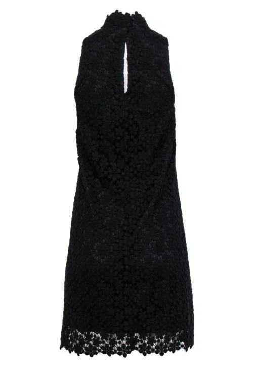 Trina Turk - Black Floral Lace Sleeveless Shift Dress Sz 4