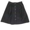 Trina Turk - Black Pleated Button-Up A-Line Skirt Sz S