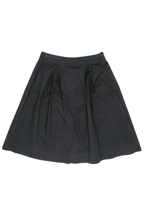 Trina Turk - Black Pleated Button-Up A-Line Skirt Sz S