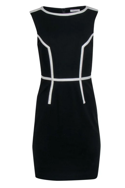 Trina Turk - Black Sheath Dress w/ White Piping Sz 2