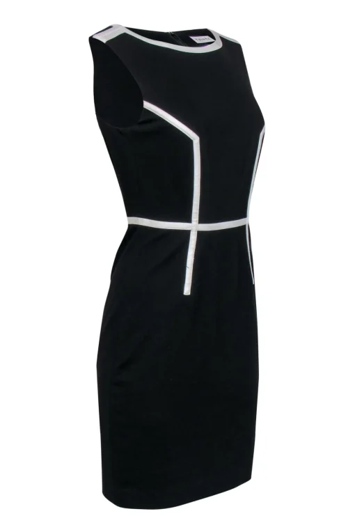 Trina Turk - Black Sheath Dress w/ White Piping Sz 2