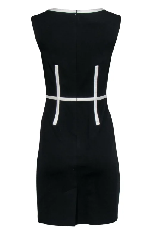 Trina Turk - Black Sheath Dress w/ White Piping Sz 2