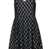 Trina Turk - Black Sleeveless Circle Overlay A-Line Dress Sz M