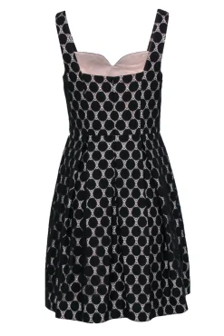 Trina Turk - Black Sleeveless Circle Overlay A-Line Dress Sz M