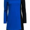 Trina Turk - Blue & Black Color Block Long Sleeve Dress Sz 4