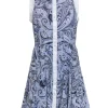 Trina Turk - Blue Paisley Silky Collared Shirt Dress Sz 4