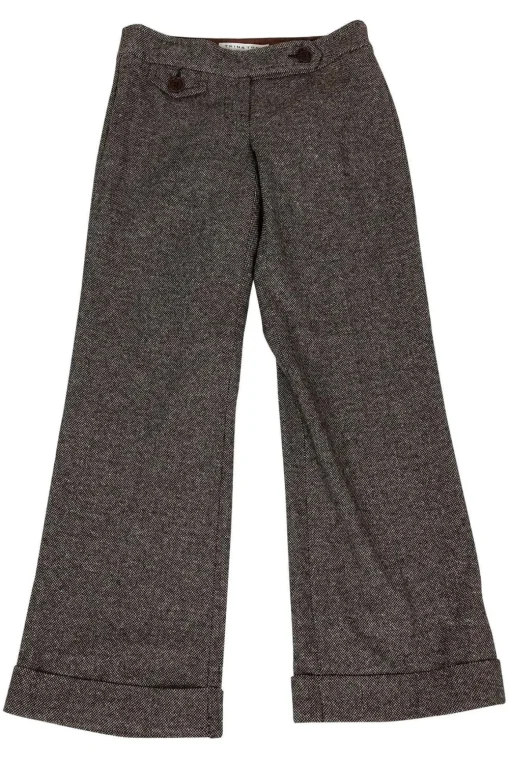 Trina Turk - Brown Tweed Wide Leg Trousers Sz 2