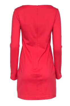 Trina Turk - Coral Long Sleeve Shift Dress w/ Zippered Cuffs Sz 4