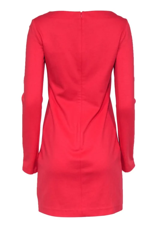 Trina Turk - Coral Long Sleeve Shift Dress w/ Zippered Cuffs Sz 4