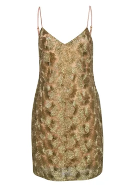 Trina Turk - Gold Metallic Sleeveless Mini Dress Sz 4