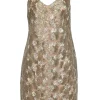 Trina Turk - Gold Metallic Sleeveless Mini Dress Sz 6