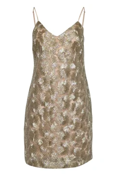Trina Turk - Gold Metallic Sleeveless Mini Dress Sz 6