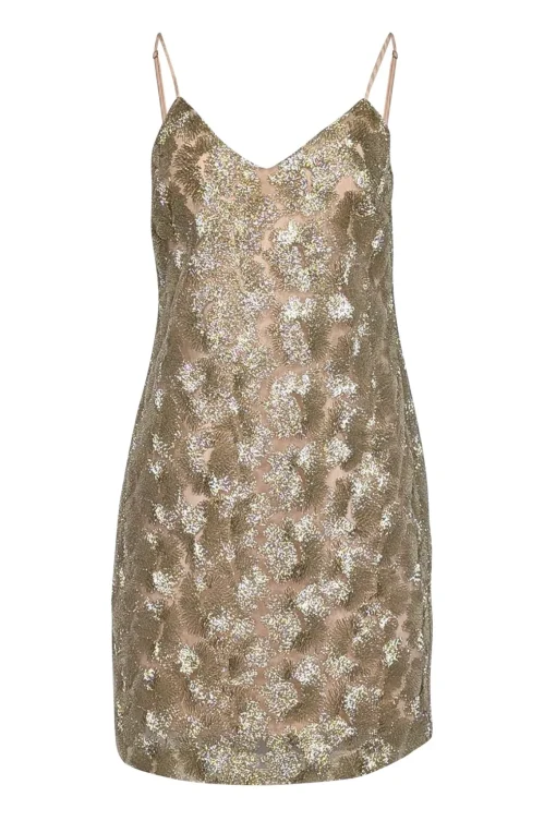 Trina Turk - Gold Metallic Sleeveless Mini Dress Sz 6
