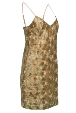 Trina Turk - Gold Metallic Sleeveless Mini Dress Sz 4