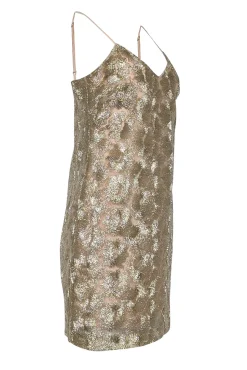 Trina Turk - Gold Metallic Sleeveless Mini Dress Sz 6