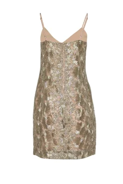 Trina Turk - Gold Metallic Sleeveless Mini Dress Sz 6
